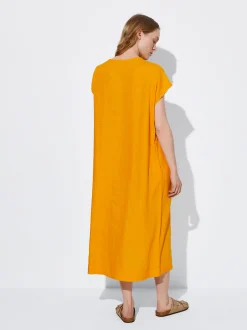 PARFOIS Vestido De Lino Naranja Best Sale
