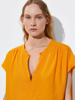 PARFOIS Vestido De Lino Naranja Best Sale