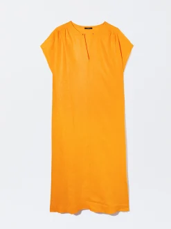 PARFOIS Vestido De Lino Naranja Best Sale