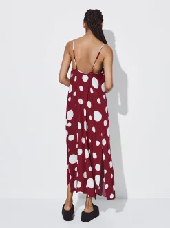 PARFOIS Vestido De Tirantes Estampado Burdeos Outlet