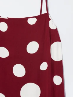 PARFOIS Vestido De Tirantes Estampado Burdeos Outlet