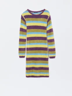 PARFOIS Vestido Efecto Pelo Con Rayas Multicor Cheap