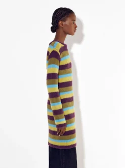 PARFOIS Vestido Efecto Pelo Con Rayas Multicor Cheap