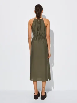 PARFOIS Vestido Fluido Cintura Ajustable Caqui Hot