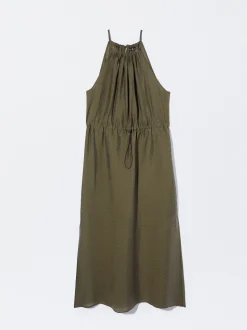 PARFOIS Vestido Fluido Cintura Ajustable Caqui Hot
