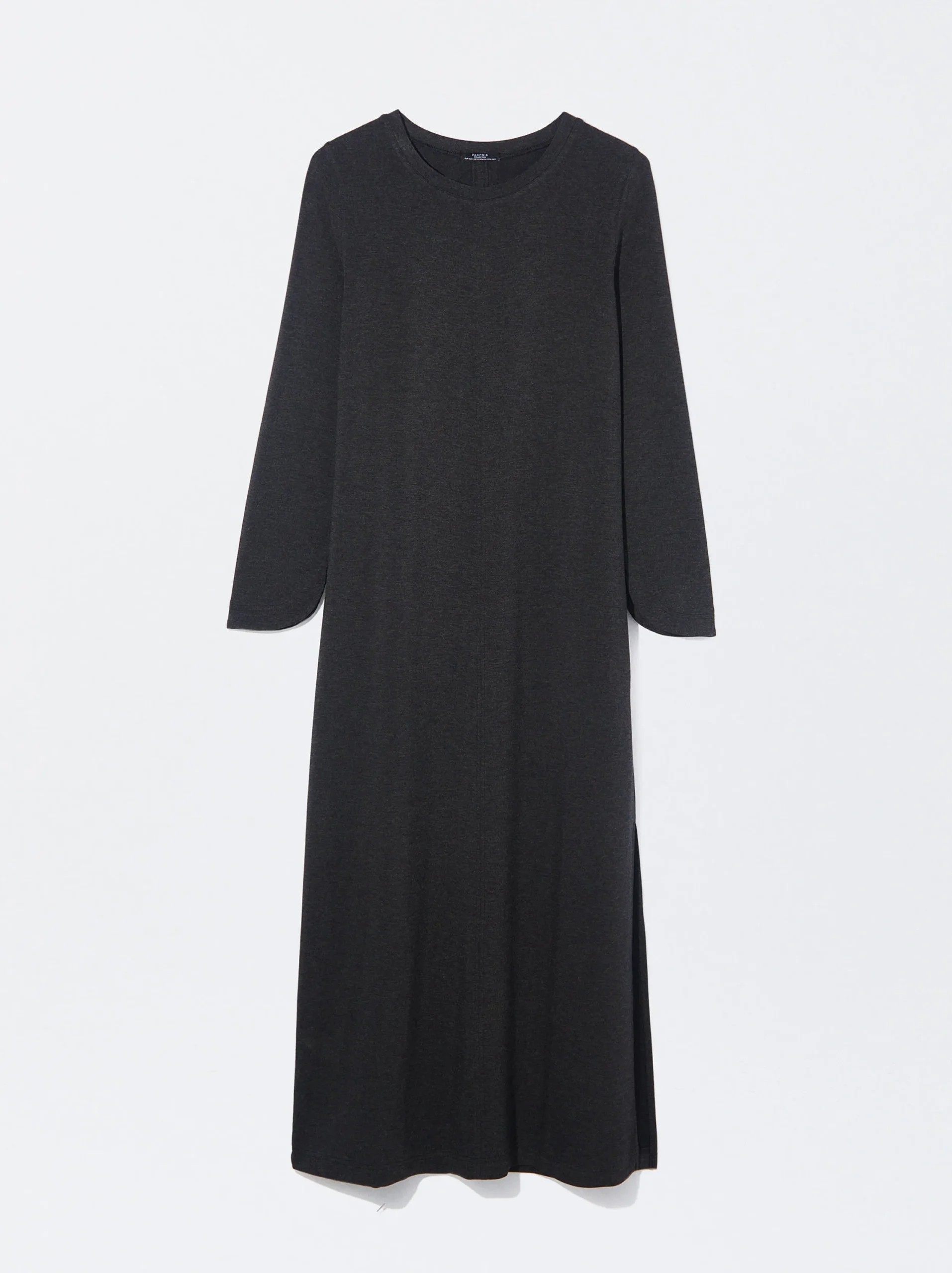 PARFOIS Vestido Largo Con Abertura Gris Best Sale