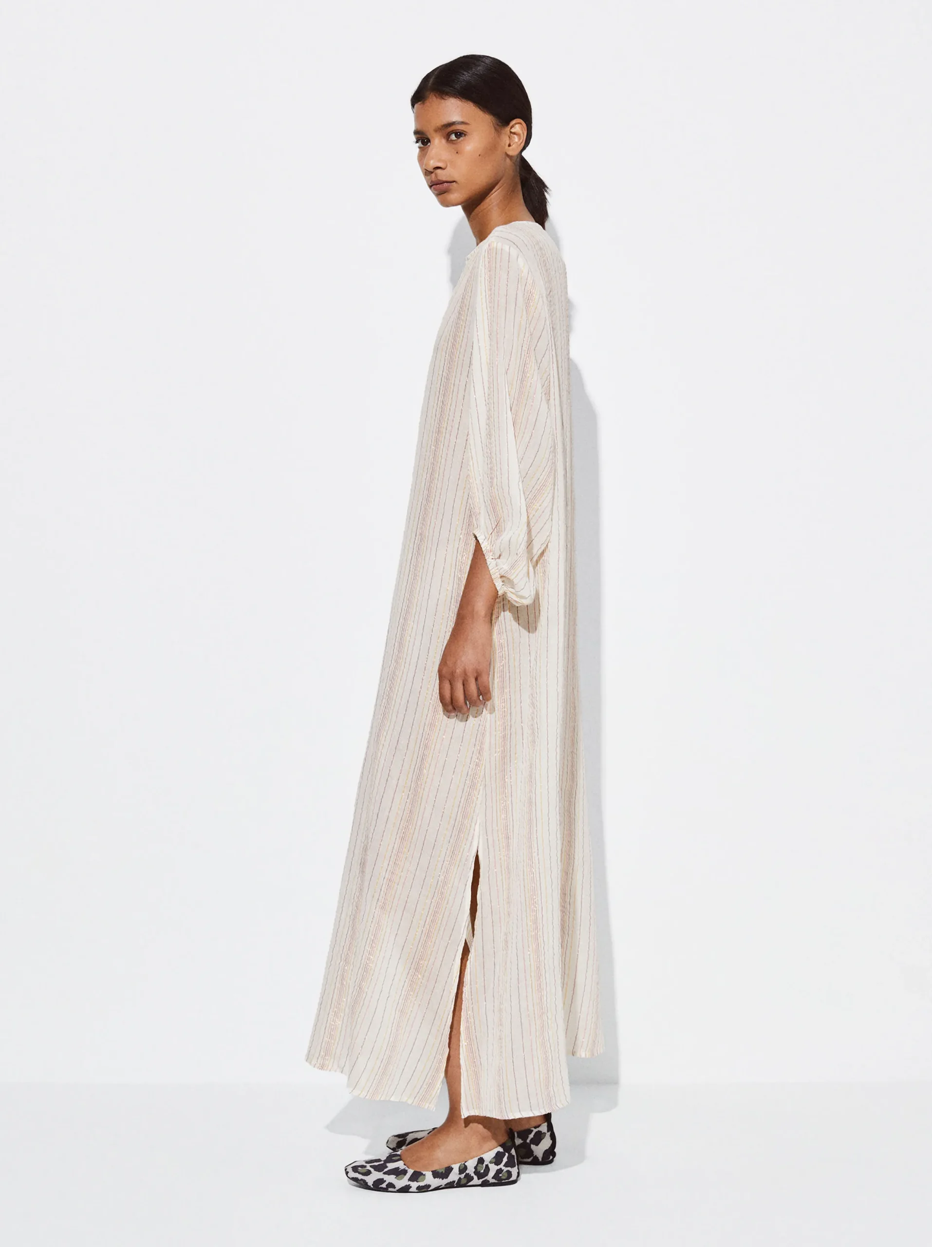 PARFOIS Vestido Largo Con Hilo Metalizado Multicor Clearance