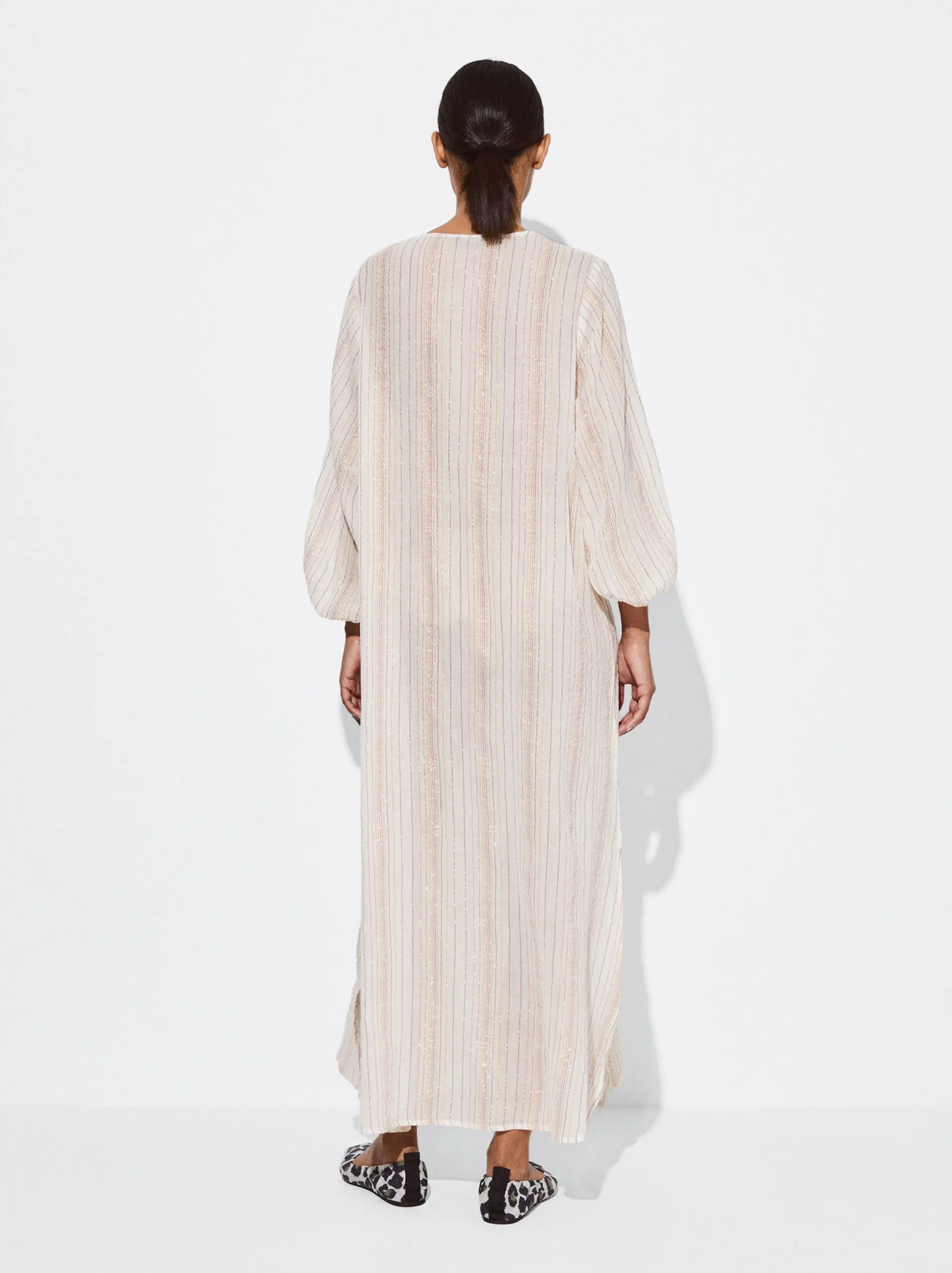 PARFOIS Vestido Largo Con Hilo Metalizado Multicor Clearance
