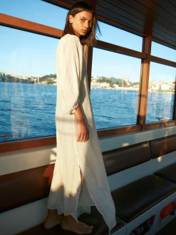 PARFOIS Vestido Largo Con Hilo Metalizado Multicor Clearance