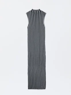 PARFOIS Vestido Largo Con Rayas Negro Best