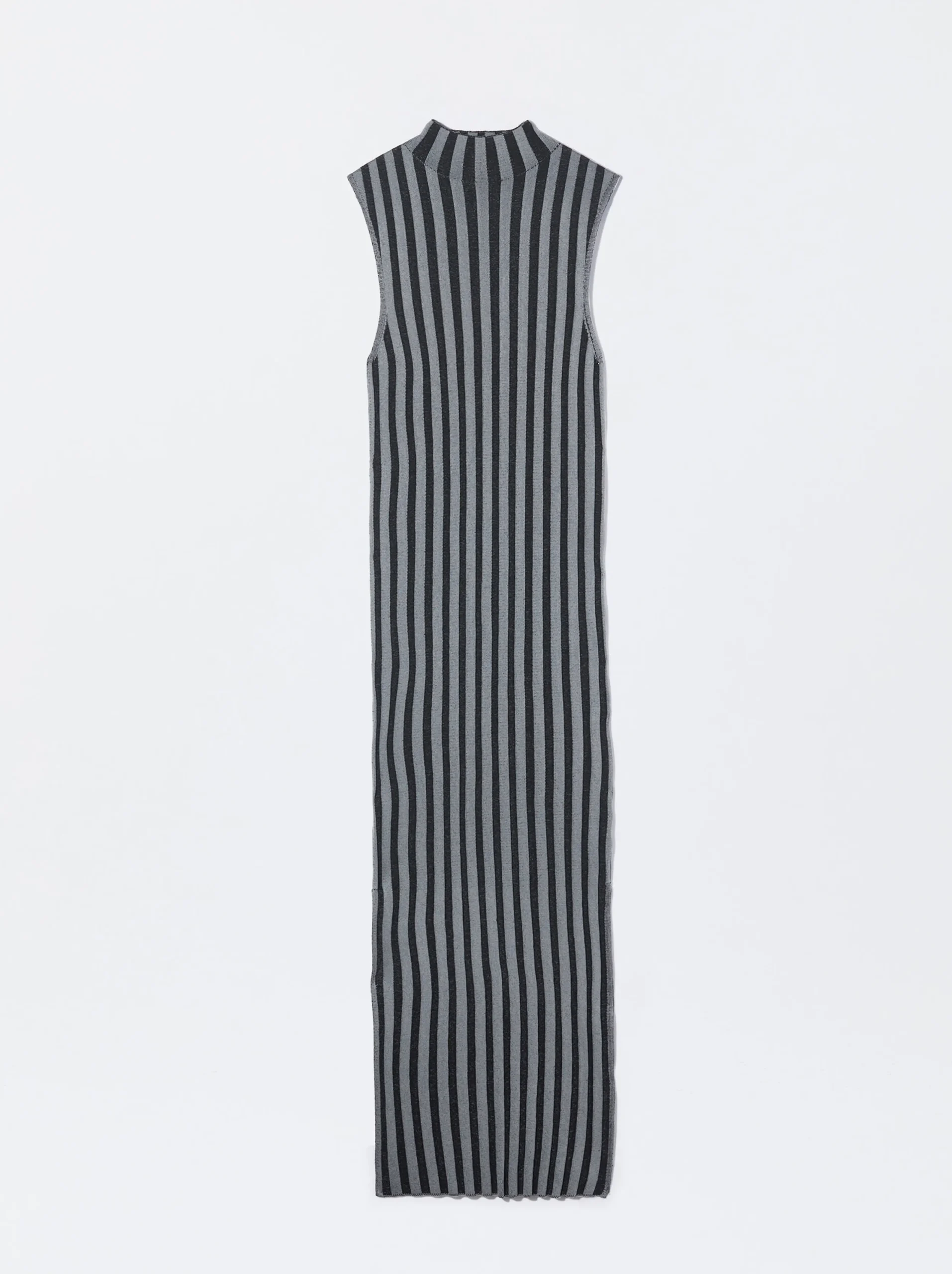 PARFOIS Vestido Largo Con Rayas Negro Best