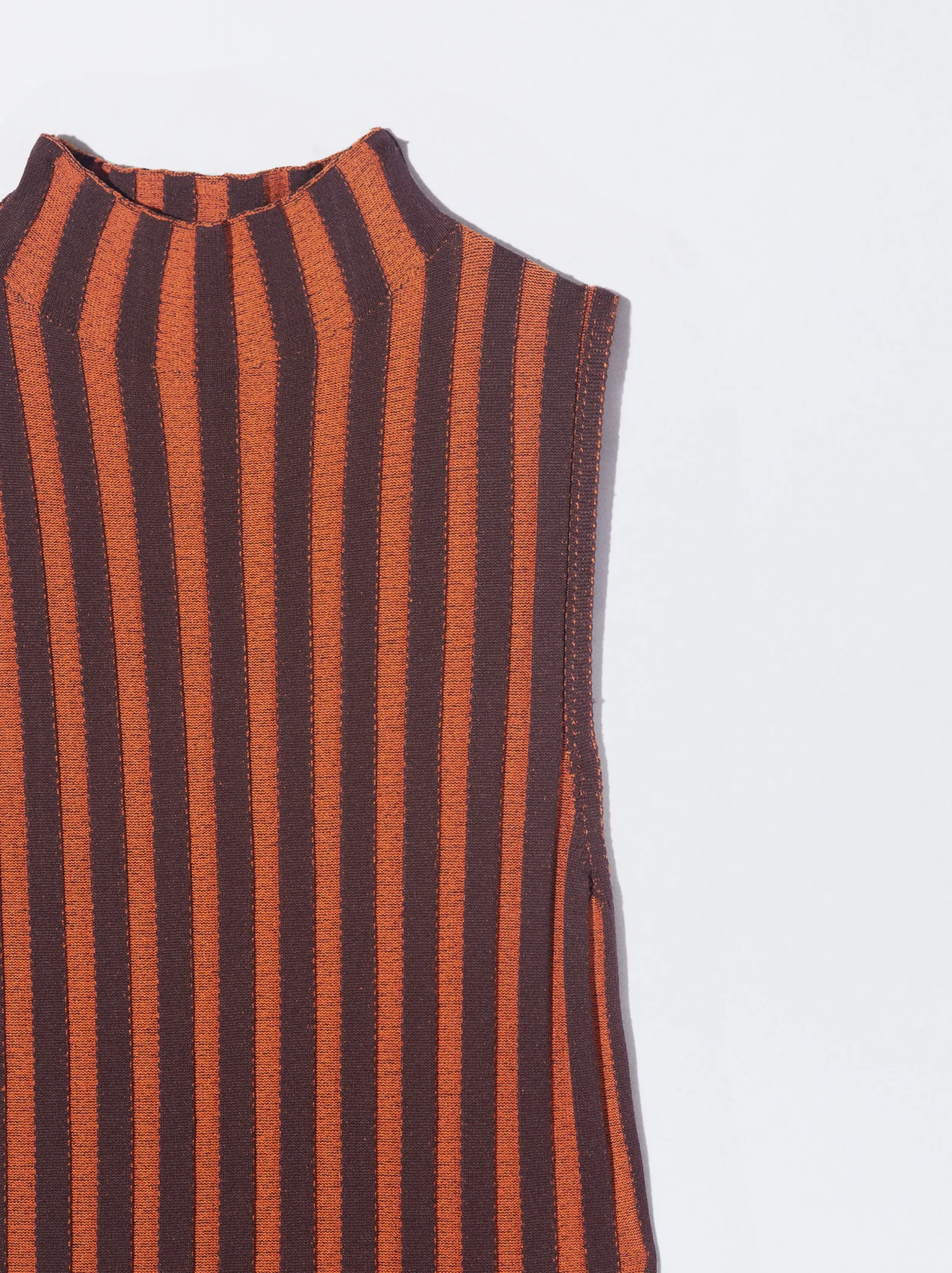 PARFOIS Vestido Largo Con Rayas Naranja Cheap