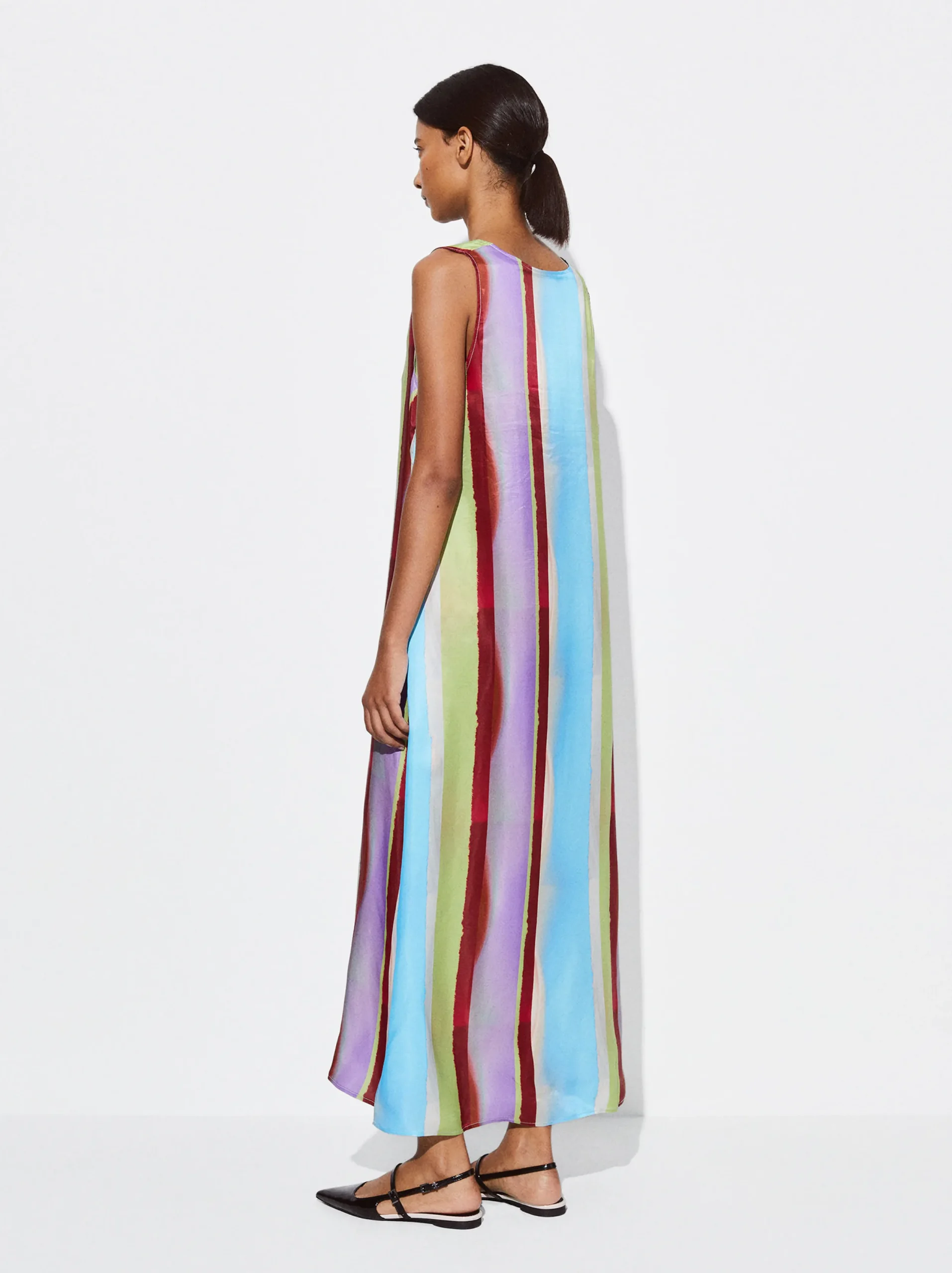 PARFOIS Vestido Largo Con Rayas Multicor Cheap