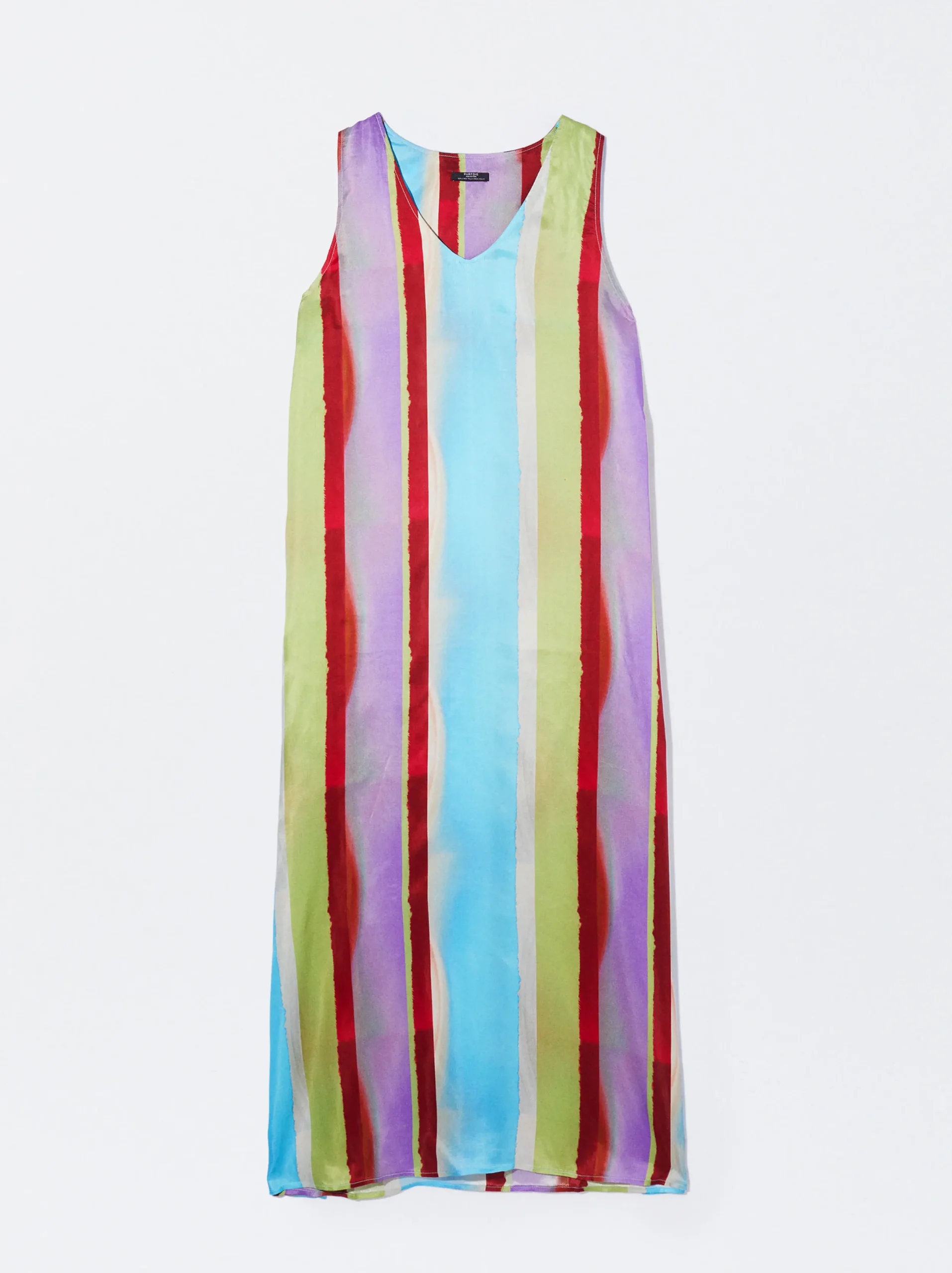 PARFOIS Vestido Largo Con Rayas Multicor Cheap
