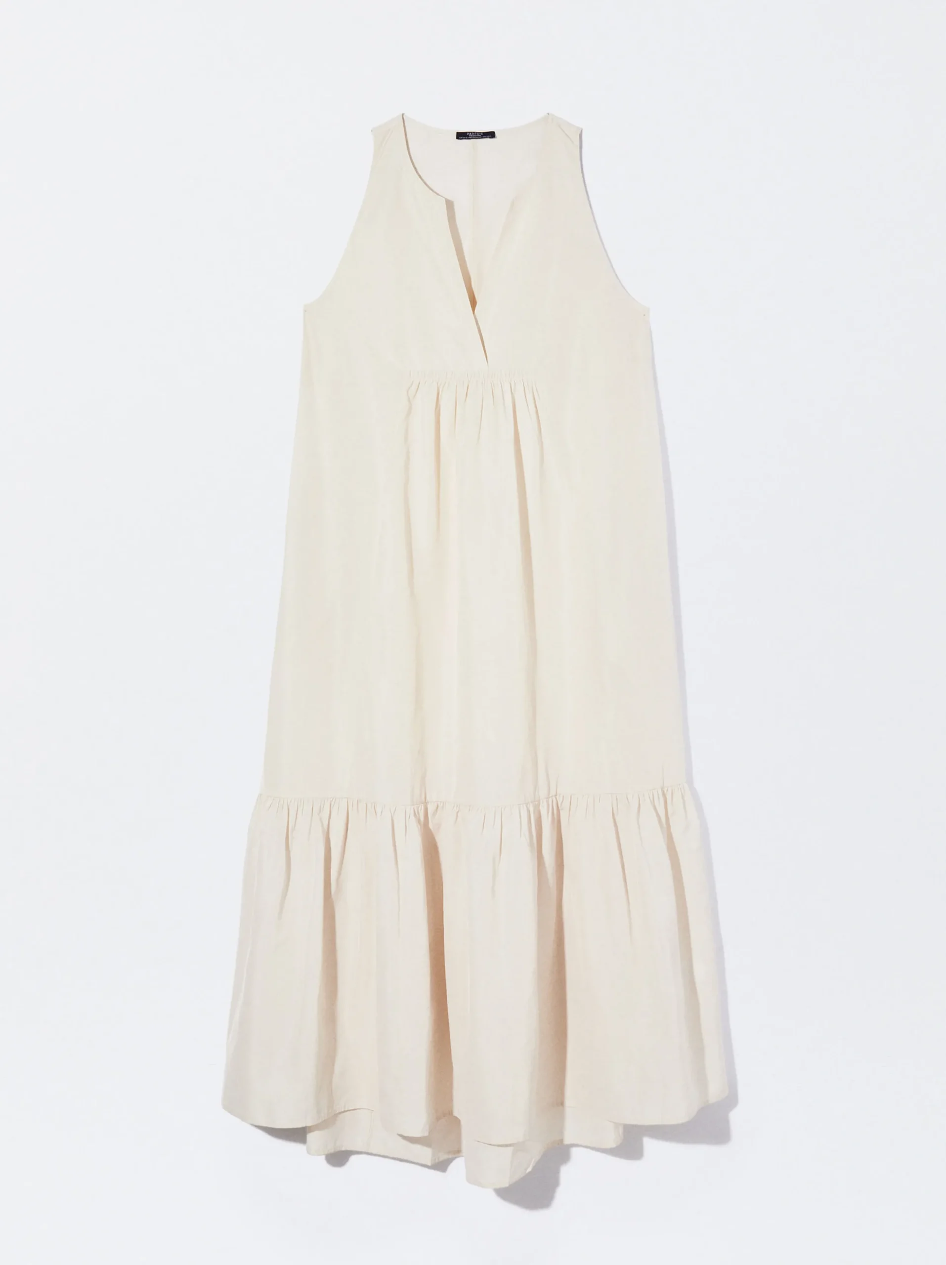 PARFOIS Vestido Largo Con Volantes Crudo Online
