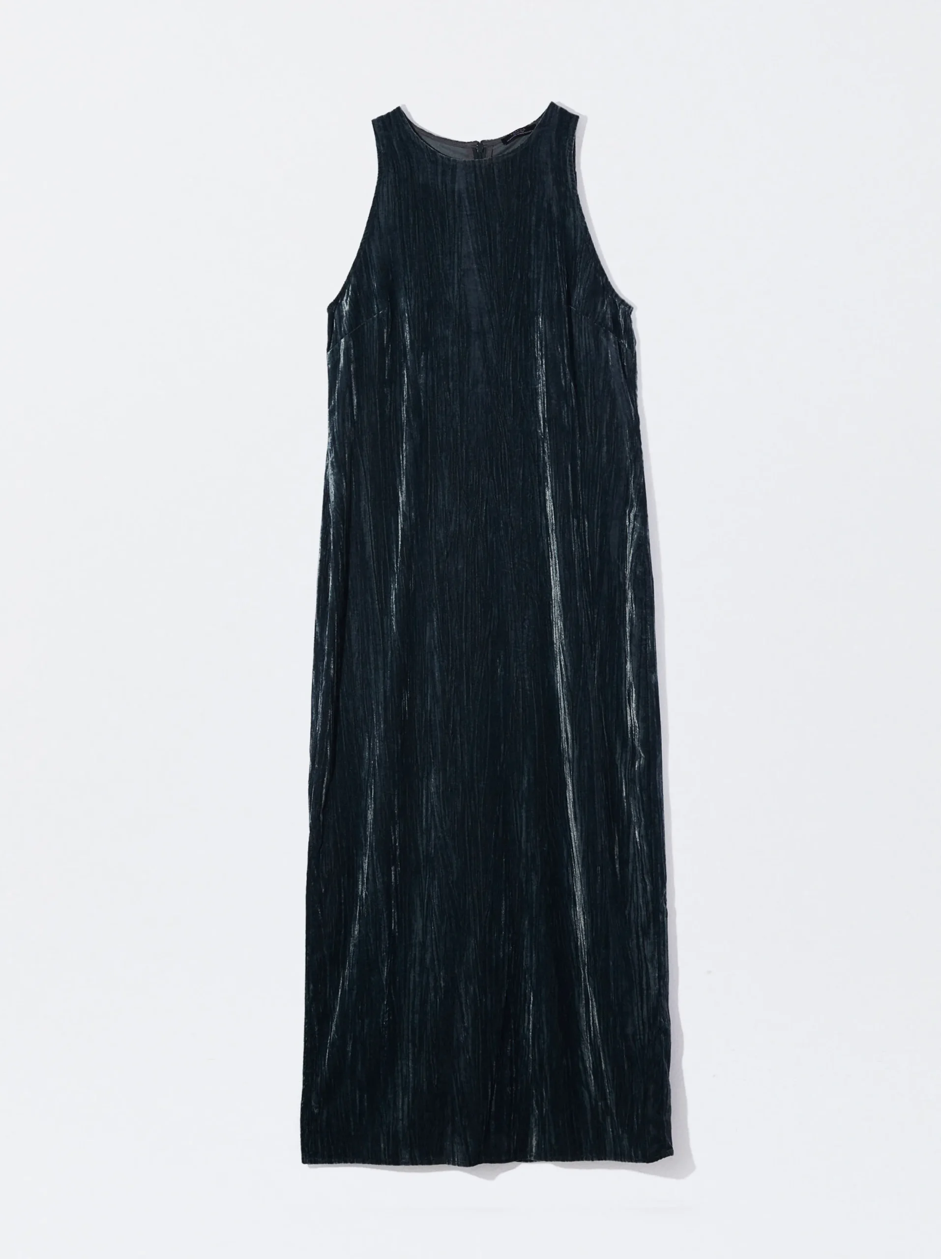 PARFOIS Vestido Largo De Terciopelo Gris Best Sale