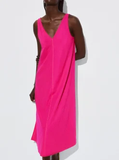 PARFOIS Vestido Largo De Tirantes Fucsia Flash Sale