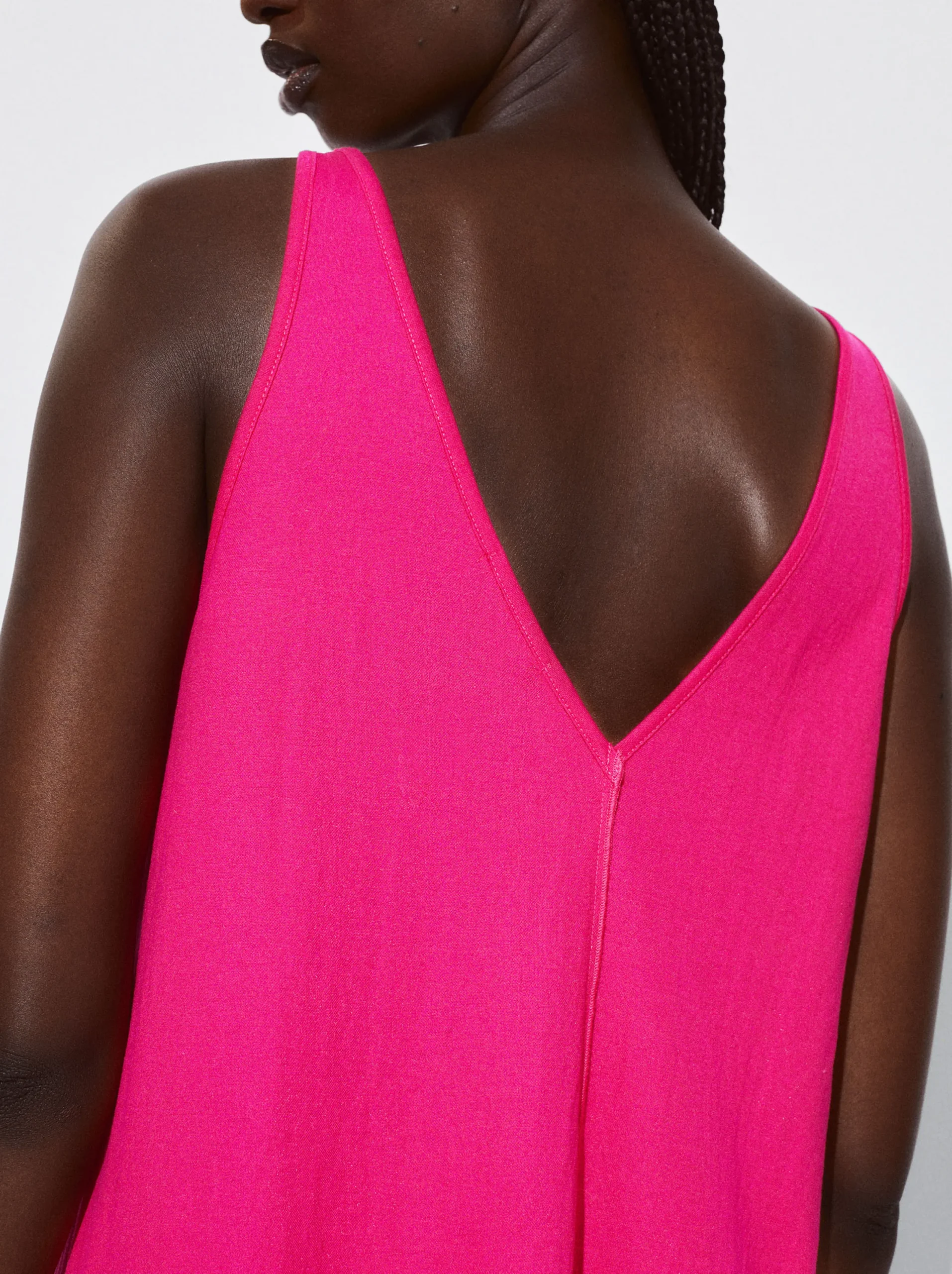 PARFOIS Vestido Largo De Tirantes Fucsia Flash Sale