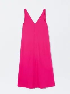 PARFOIS Vestido Largo De Tirantes Fucsia Flash Sale