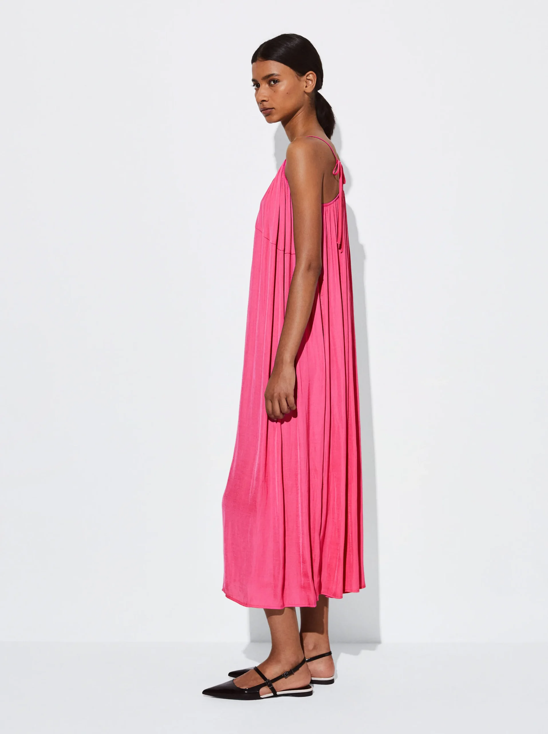 PARFOIS Vestido Largo De Tirantes Fucsia Fashion
