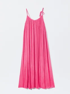PARFOIS Vestido Largo De Tirantes Fucsia Fashion