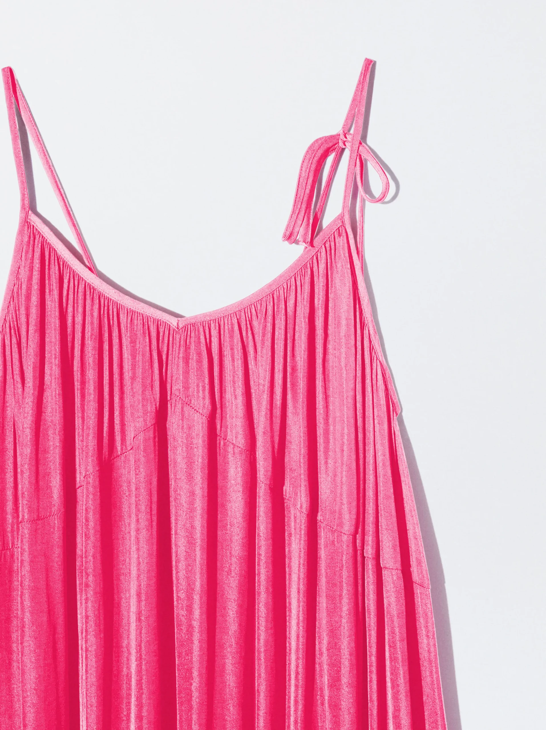 PARFOIS Vestido Largo De Tirantes Fucsia Fashion