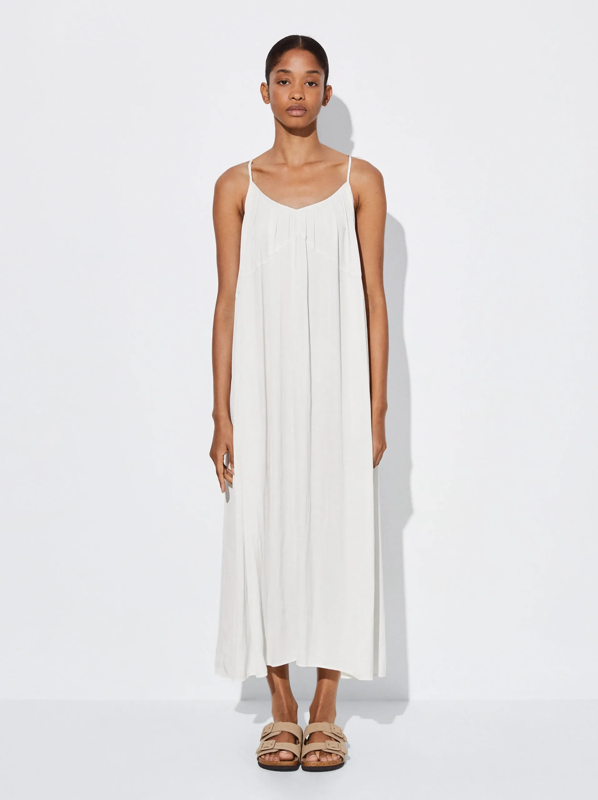 PARFOIS Vestido Largo De Tirantes Crudo Online