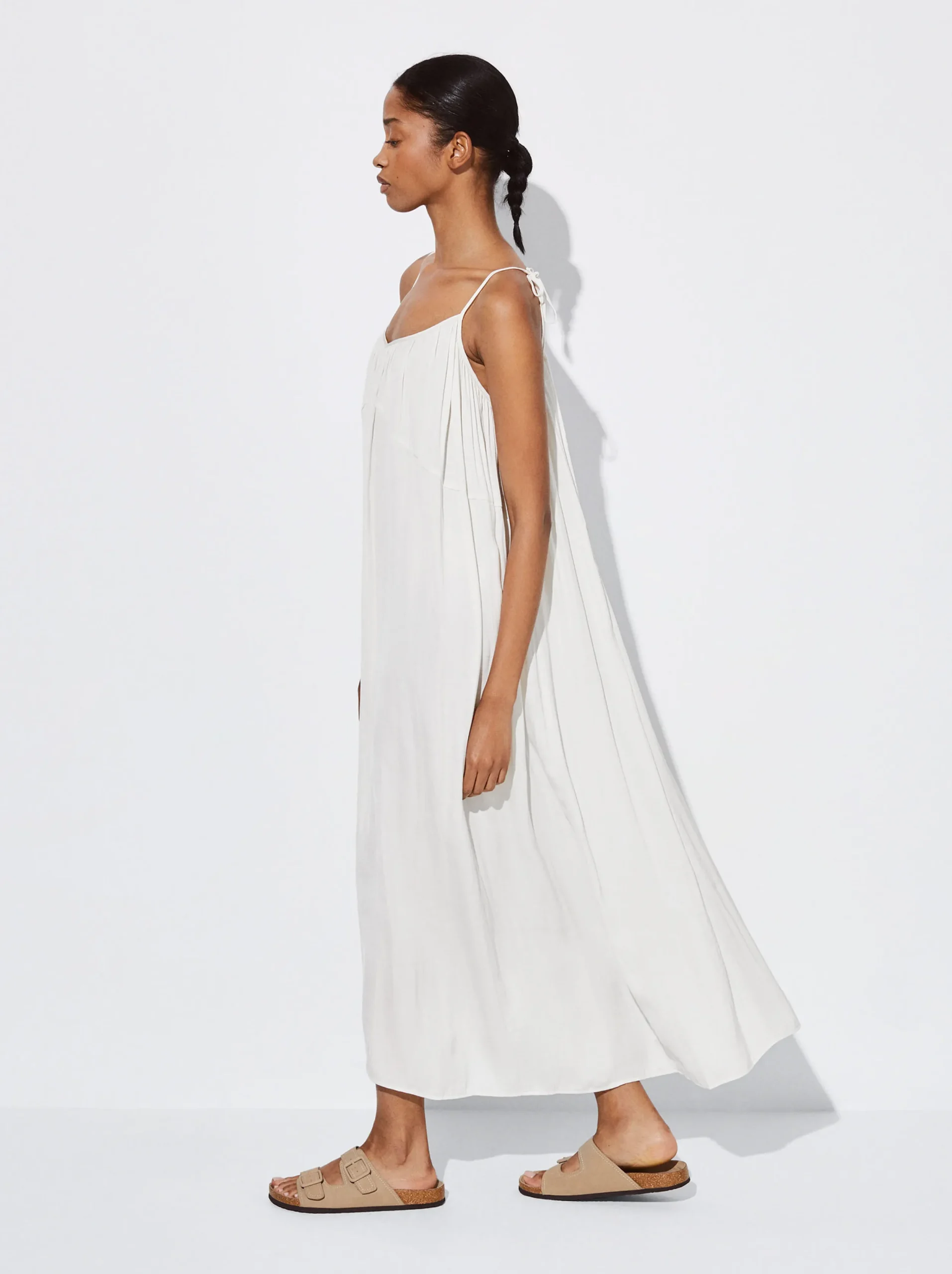 PARFOIS Vestido Largo De Tirantes Crudo Online