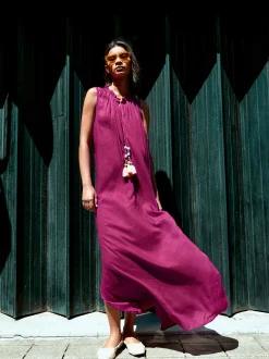 PARFOIS Vestido Largo En Modal Violeta Outlet