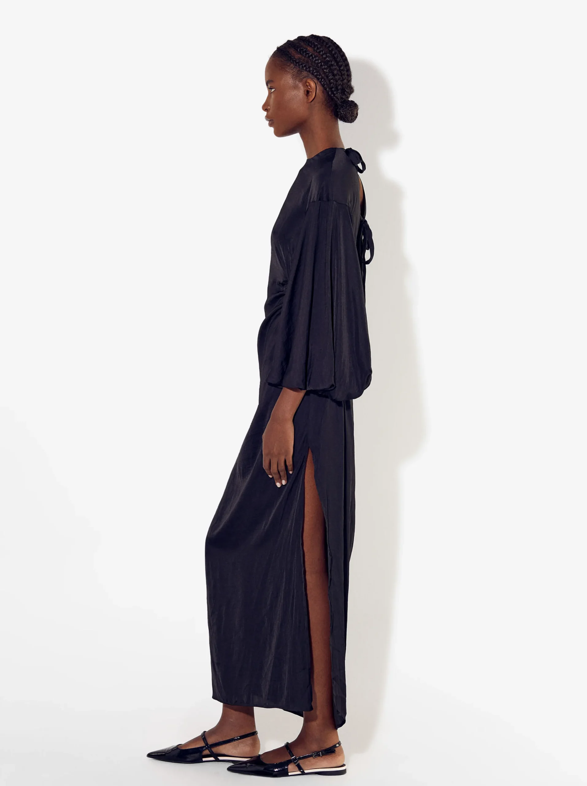 PARFOIS Vestido Largo Entallado Negro Outlet