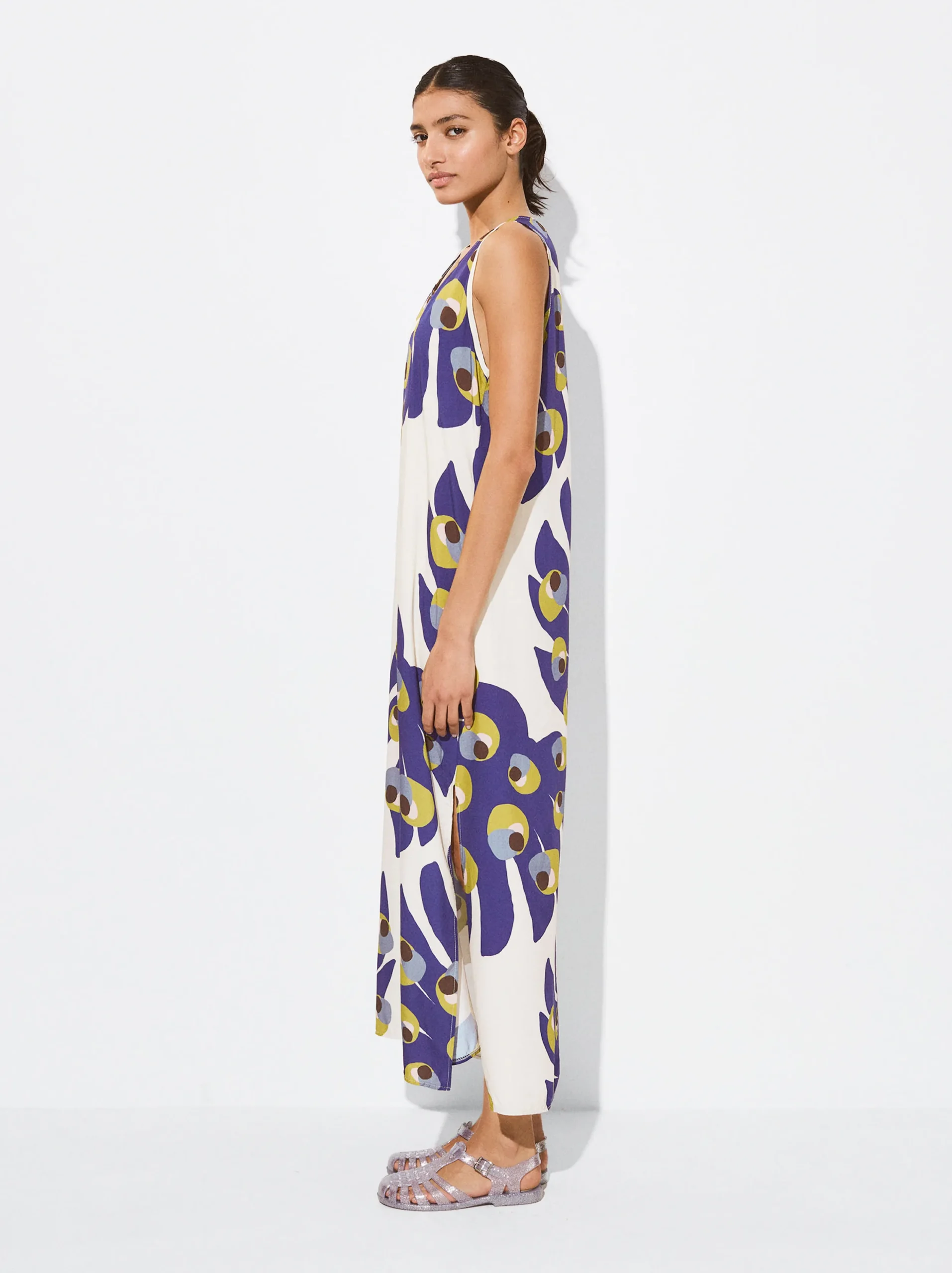 PARFOIS Vestido Largo Estampado Multicor Flash Sale