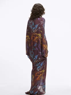 PARFOIS Vestido Largo Estampado Burdeos Hot