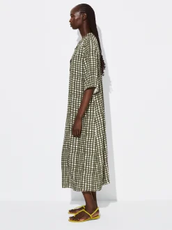 PARFOIS Vestido Largo Estampado Caqui Cheap