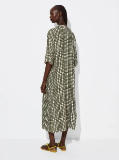 PARFOIS Vestido Largo Estampado Caqui Cheap