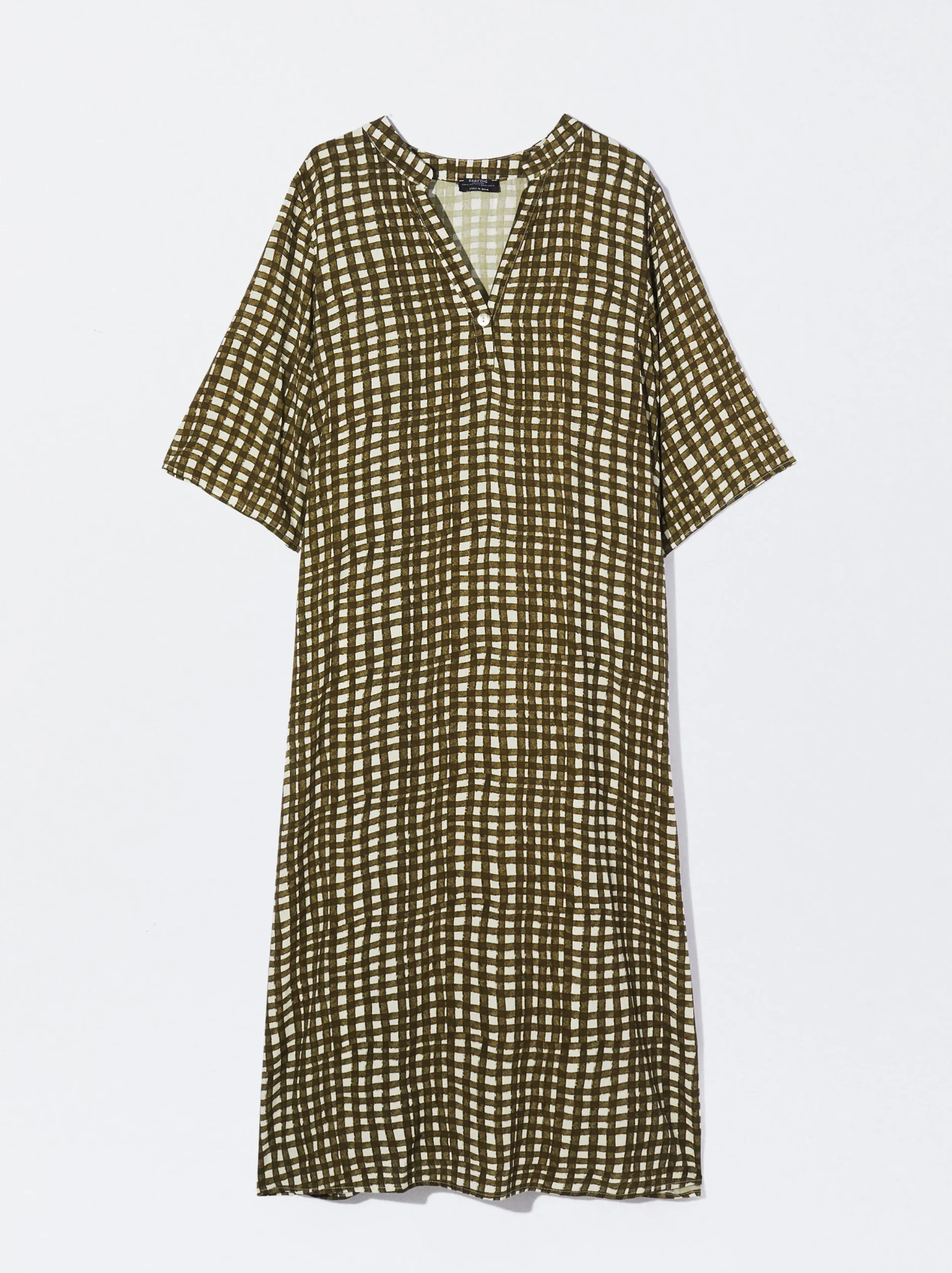 PARFOIS Vestido Largo Estampado Caqui Cheap