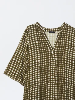 PARFOIS Vestido Largo Estampado Caqui Cheap