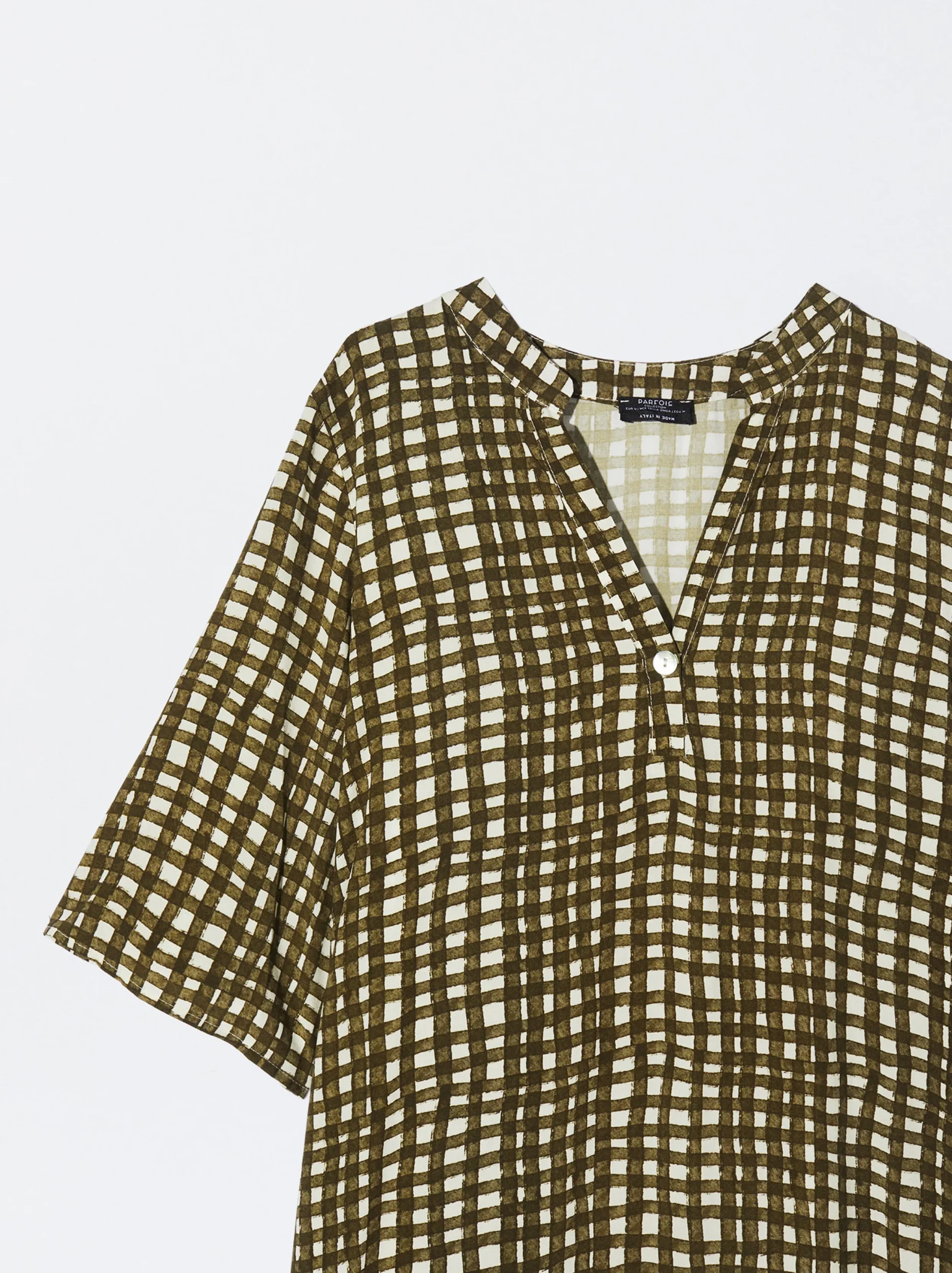 PARFOIS Vestido Largo Estampado Caqui Cheap