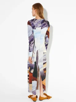 PARFOIS Vestido Largo Estampado Multicor Discount