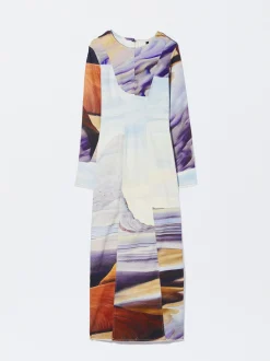PARFOIS Vestido Largo Estampado Multicor Discount
