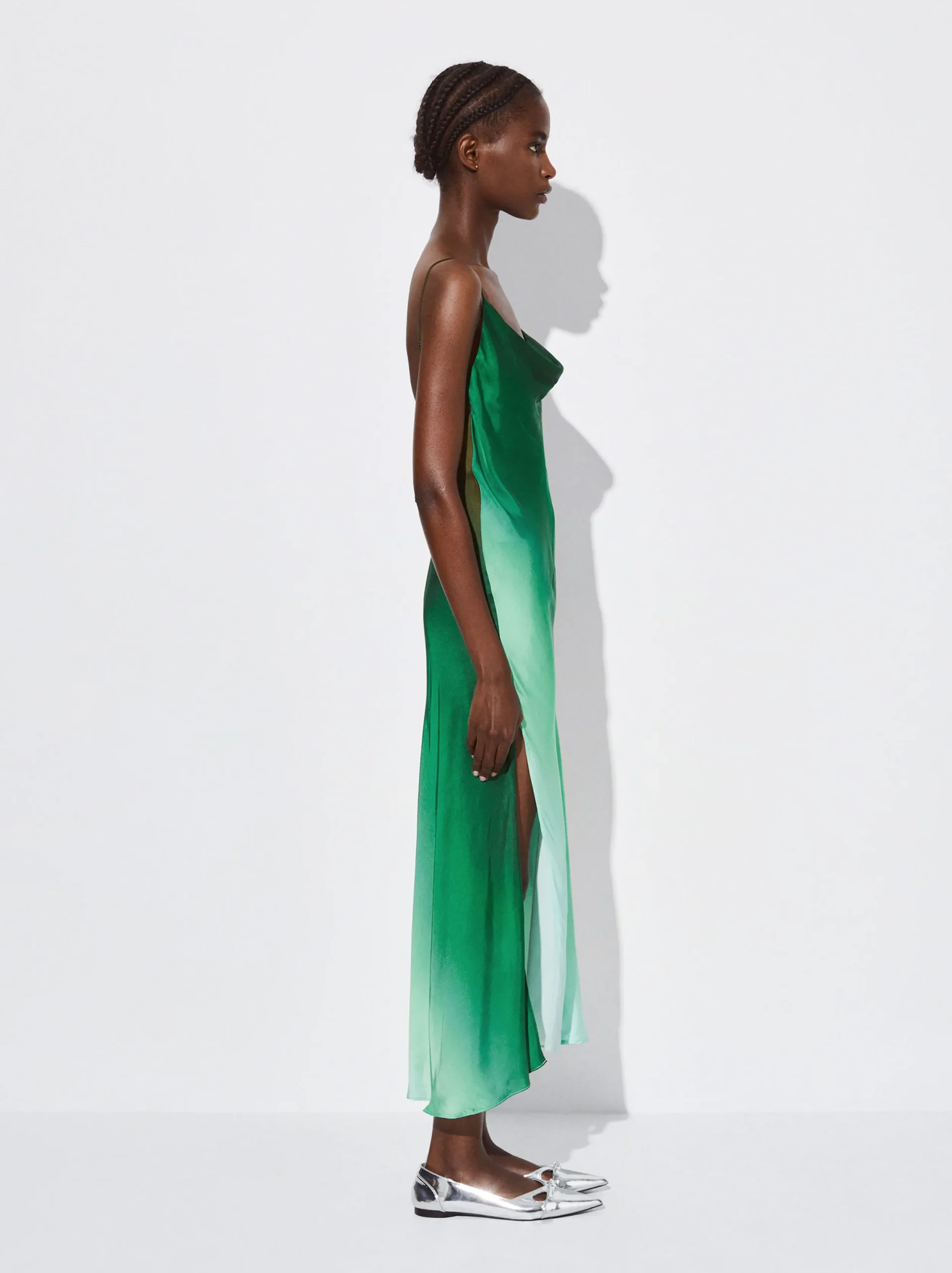 PARFOIS Vestido Largo Satinado Multicor Cheap