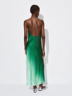 PARFOIS Vestido Largo Satinado Multicor Cheap