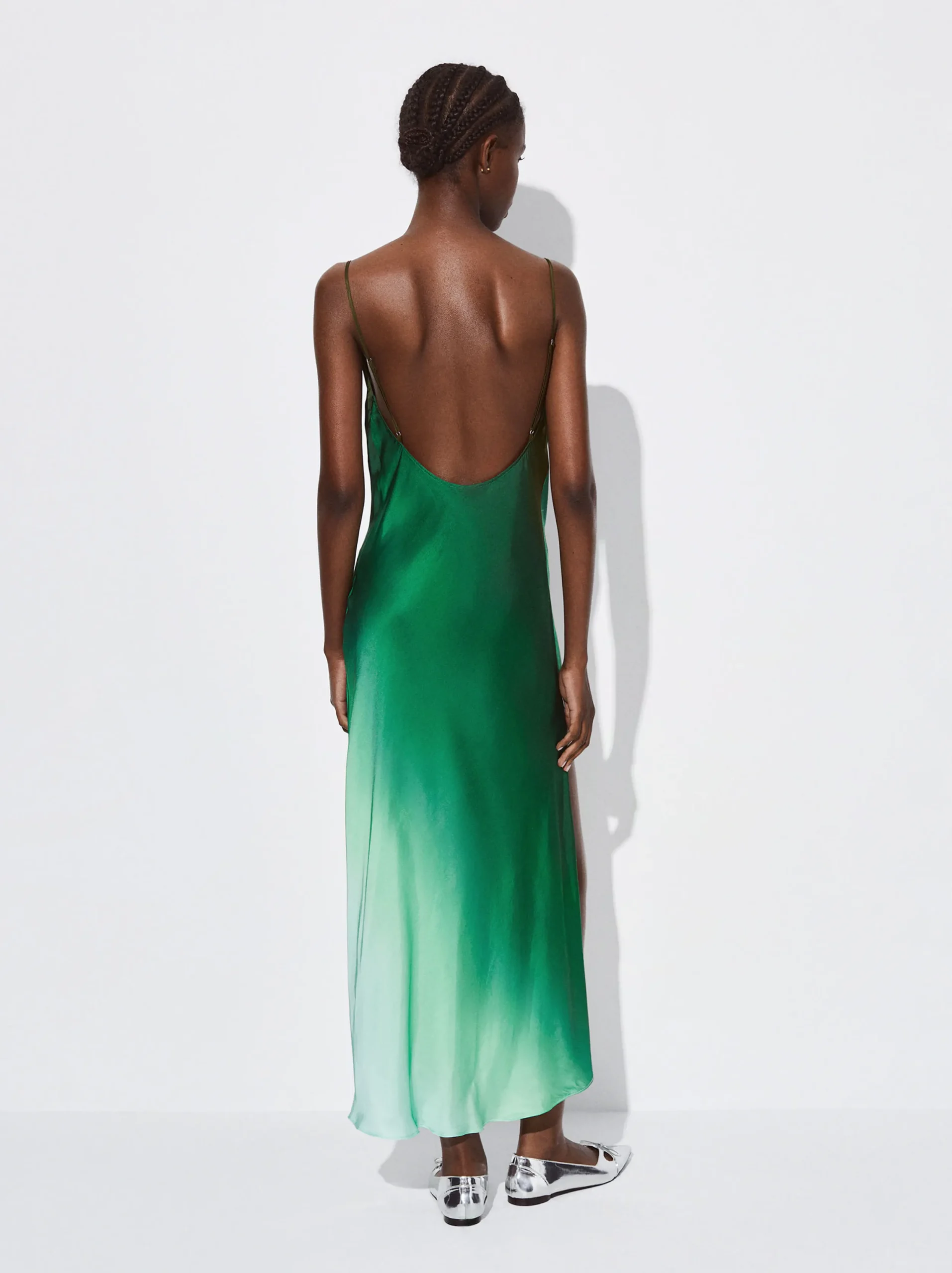 PARFOIS Vestido Largo Satinado Multicor Cheap