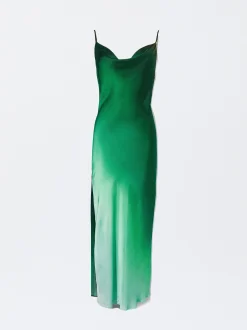 PARFOIS Vestido Largo Satinado Multicor Cheap