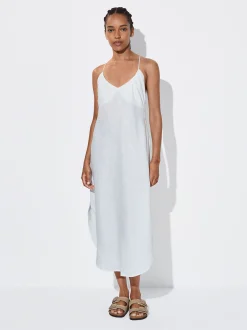 PARFOIS Vestido Lino Espalda Cruzada Crudo Outlet