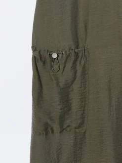 PARFOIS Vestido Lyocell Con Bolsillo Caqui Flash Sale