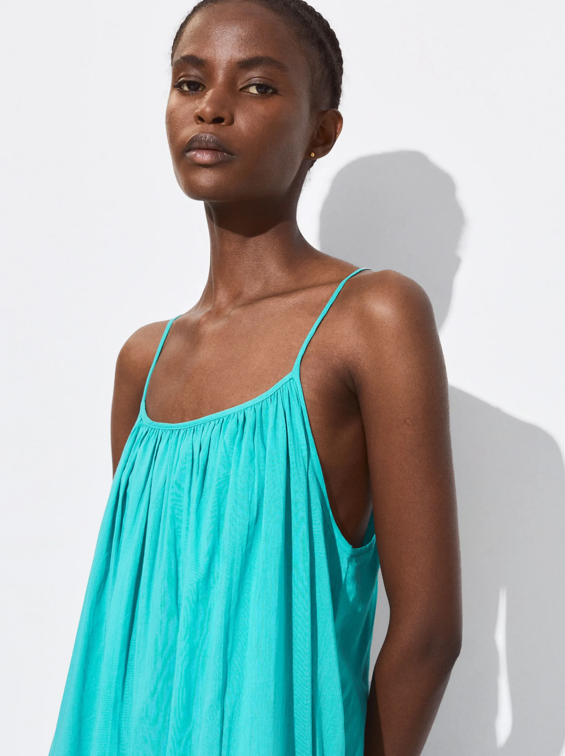PARFOIS Vestido Midi Algodón Azul Flash Sale