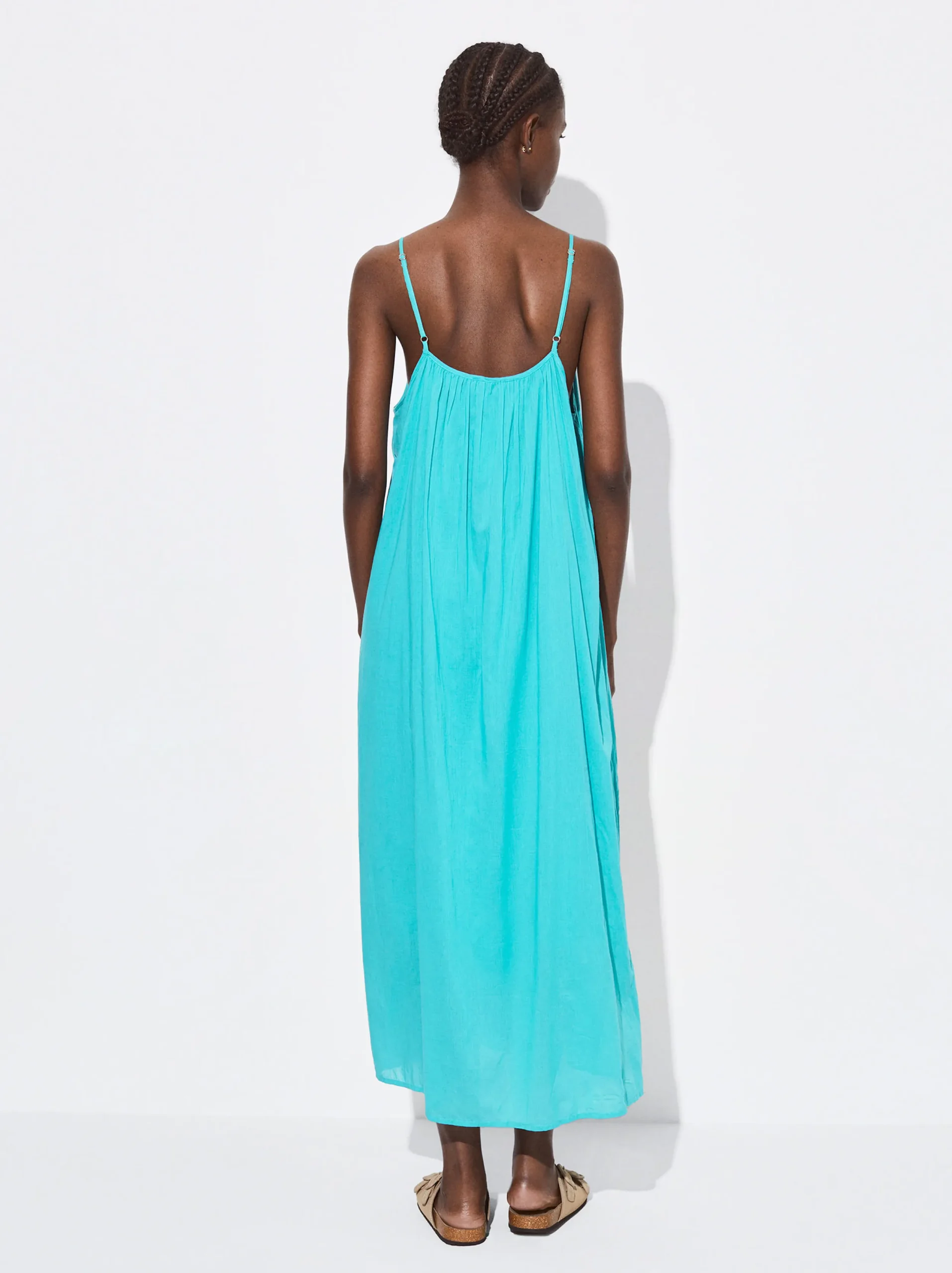 PARFOIS Vestido Midi Algodón Azul Flash Sale