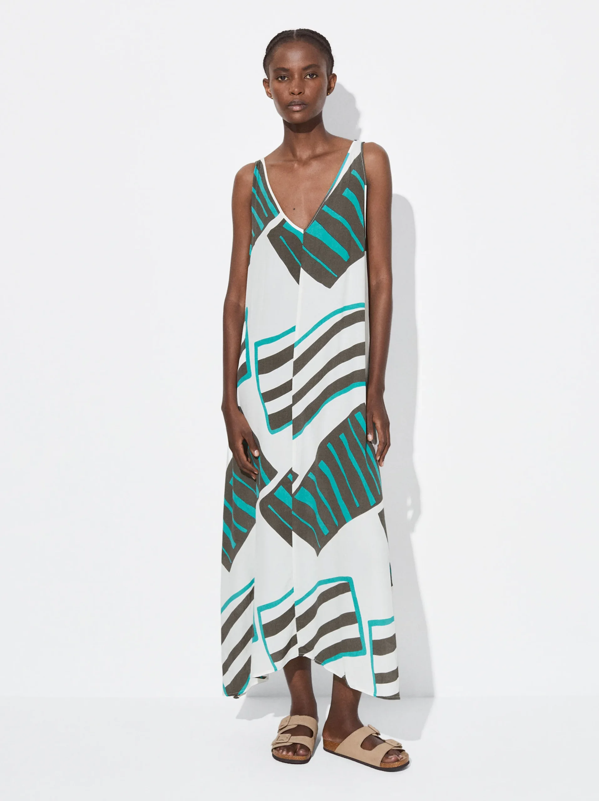 PARFOIS Vestido Midi Estampado Multicor Clearance