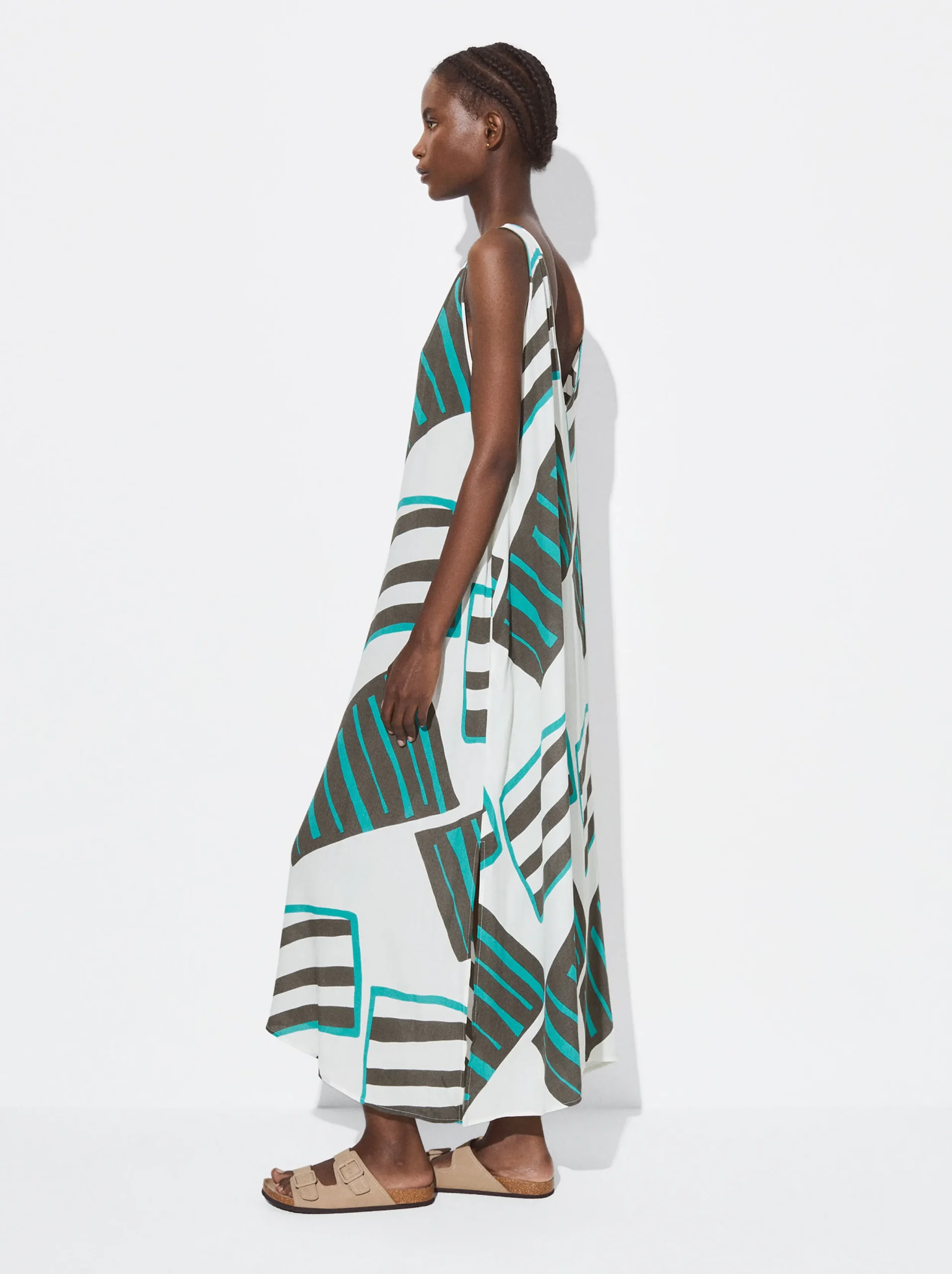 PARFOIS Vestido Midi Estampado Multicor Clearance
