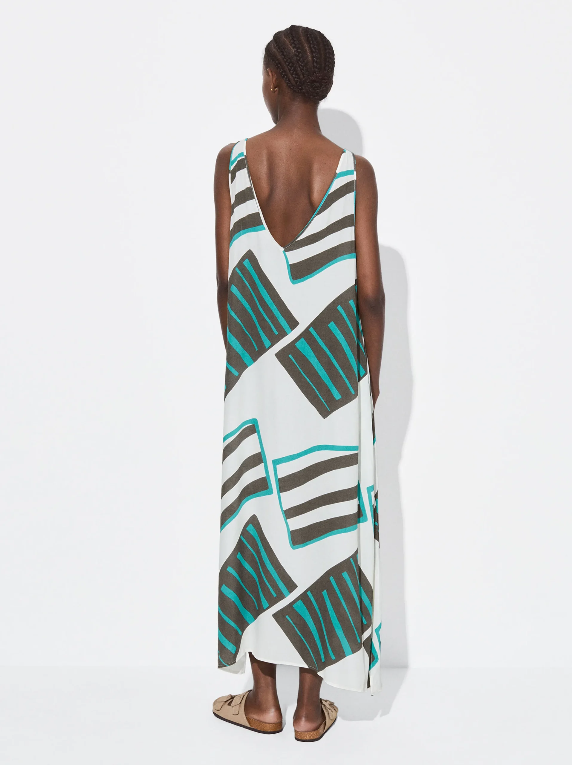 PARFOIS Vestido Midi Estampado Multicor Clearance